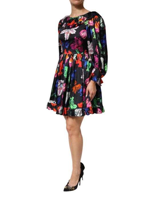 Bloemenprint Ruchesjurk - Image 3