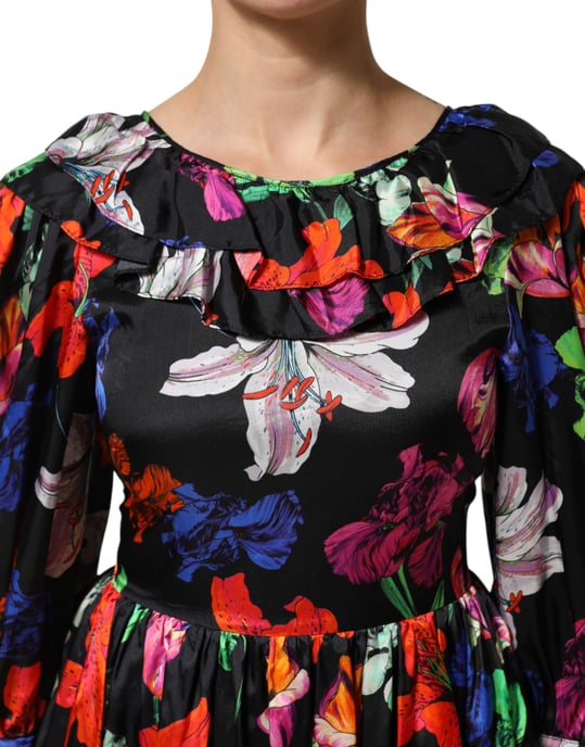 Bloemenprint Ruchesjurk - Image 5