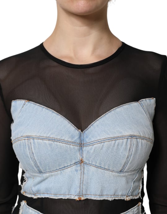 Denim Miniklänning Sliten Design - Image 5