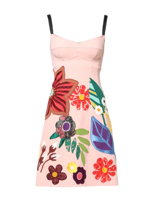 Floral Appliqu Aline Dress - Image 2