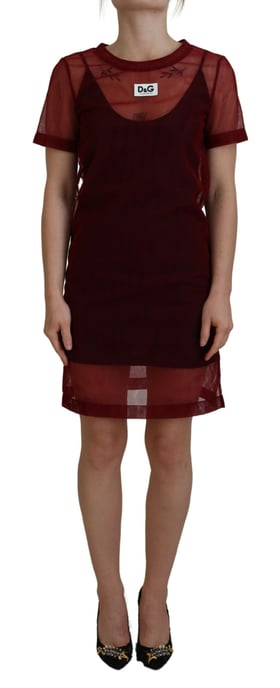 Nät Mini Klänning Burgundy Stil - Image 1