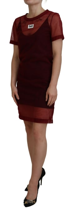 Nät Mini Klänning Burgundy Stil - Image 2
