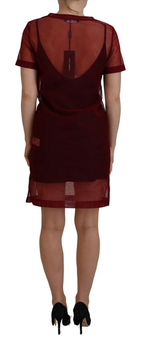 Nät Mini Klänning Burgundy Stil - Image 3