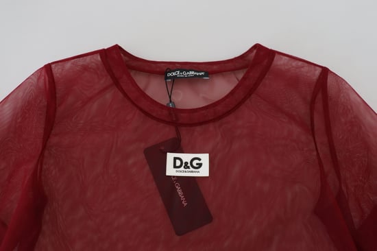 Nät Mini Klänning Burgundy Stil - Image 5