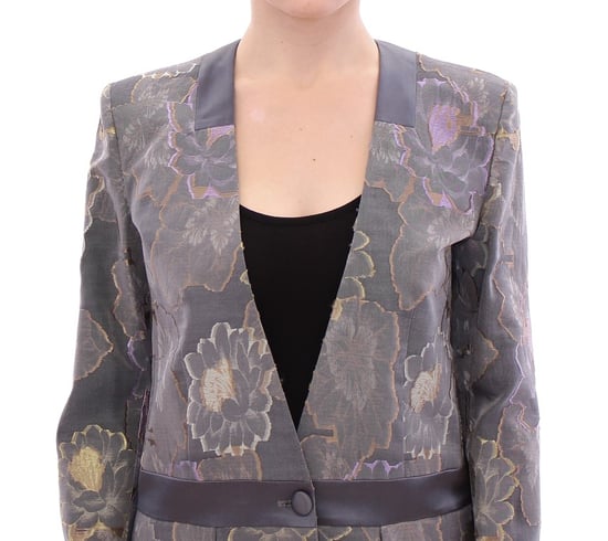 Bloemige Brocade Blazer Lange Mouwen V-hals - Image 4