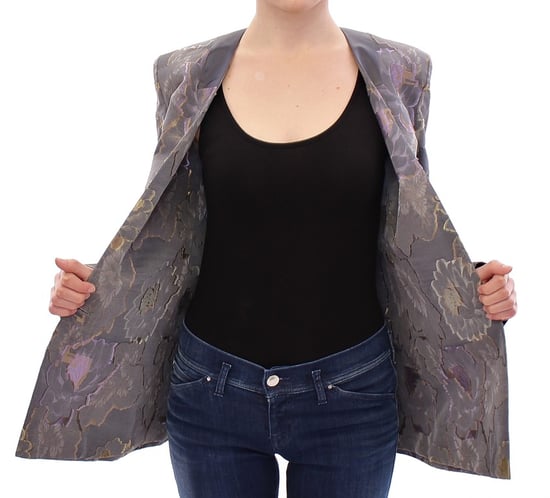 Bloemige Brocade Blazer Lange Mouwen V-hals - Image 6