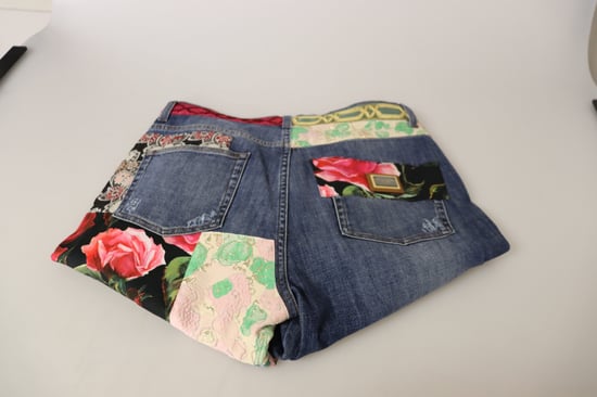 Dolce Gabbana Floral Patch Jeans Distressed Denim - Image 4