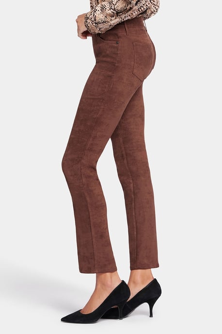 Sheri Slim Broek Bruin Faux Suede | Donker Chocolade - Image 2