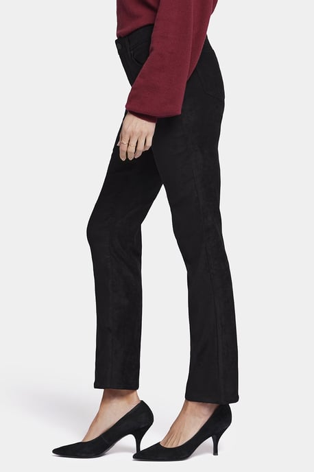 Sheri Slim Broek Zwarte Faux Suède | Zwart - Image 2