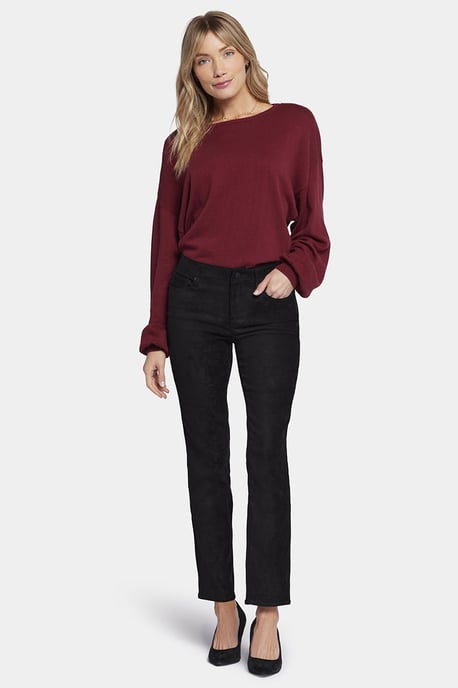 Sheri Slim Broek Zwarte Faux Suède | Zwart - Image 3