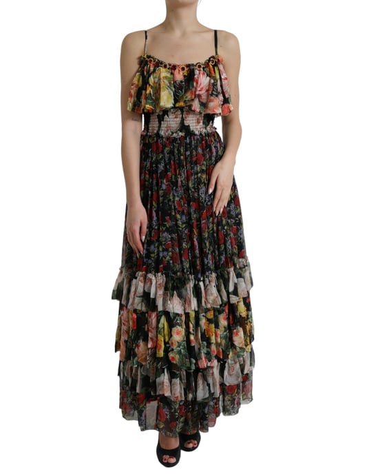 Floralprint Maxi Dress Tiered Ruffle Style - Image 1