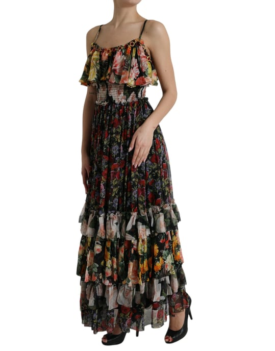 Floralprint Maxi Dress Tiered Ruffle Style - Image 2