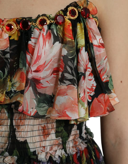Floralprint Maxi Dress Tiered Ruffle Style - Image 5