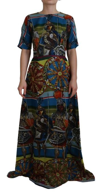 Printed Silk Maxi Dress - Image 1