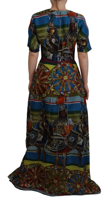 Printed Silk Maxi Dress - Image 3