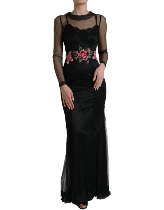 Floral Embroidered Gown Long Dress - Image 1