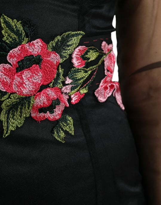 Blommig Broderad Klänning Lång Klänning - Image 6