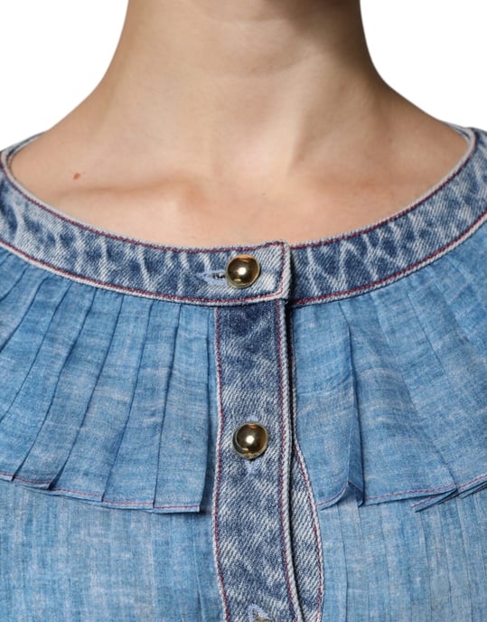Pleated Maxi Dress High-low Hem - Image 5