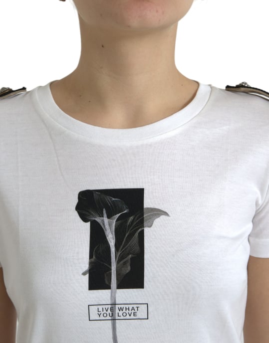 Floral Short Sleeve Crew Neck Tee - Image 4