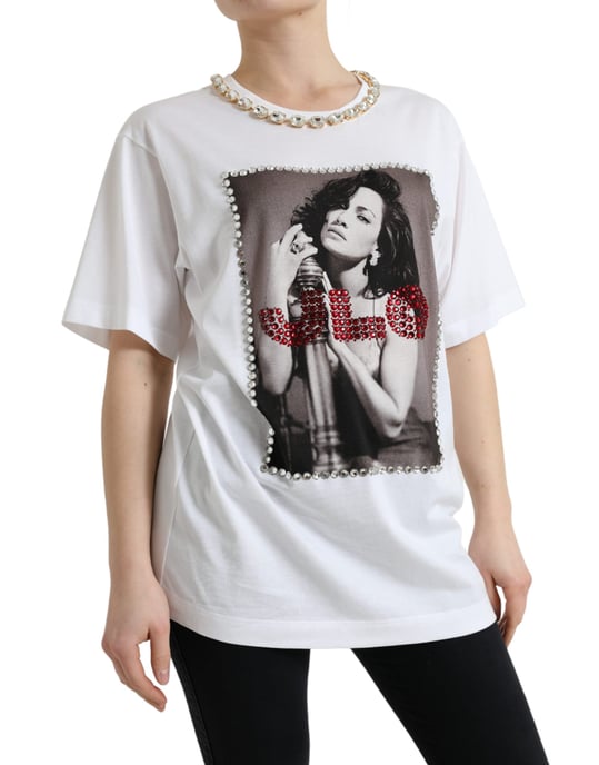 Jlo T-shirt med kristalldekorerad jersey - Image 2