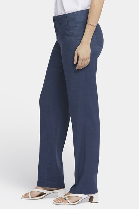 Marilyn Rechte Broek in Stretch Linnen | Oxford Marineblauw - Image 2