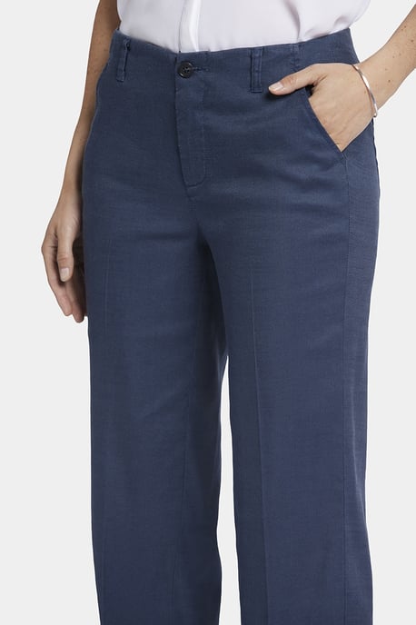 Marilyn Rechte Broek in Stretch Linnen | Oxford Marineblauw - Image 5