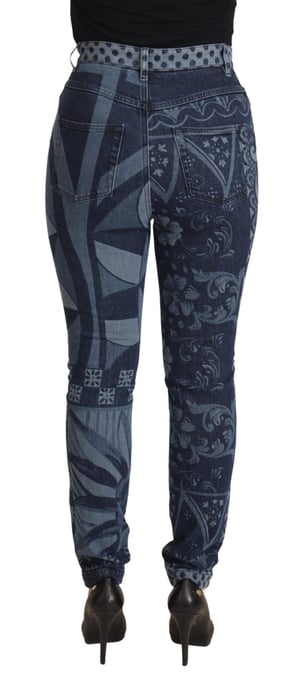 Dolce Gabbana Blommig Geometrisk Smal Jeans - Image 3