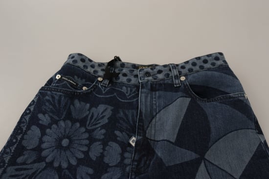 Dolce Gabbana Blommig Geometrisk Smal Jeans - Image 5