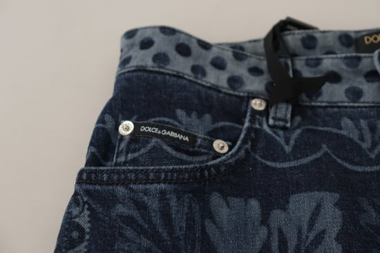 Dolce Gabbana Blommig Geometrisk Smal Jeans - Image 6