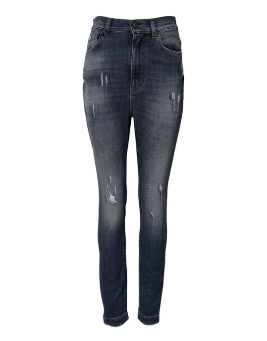 Slitet Rivet Skinny Jeans - Image 1