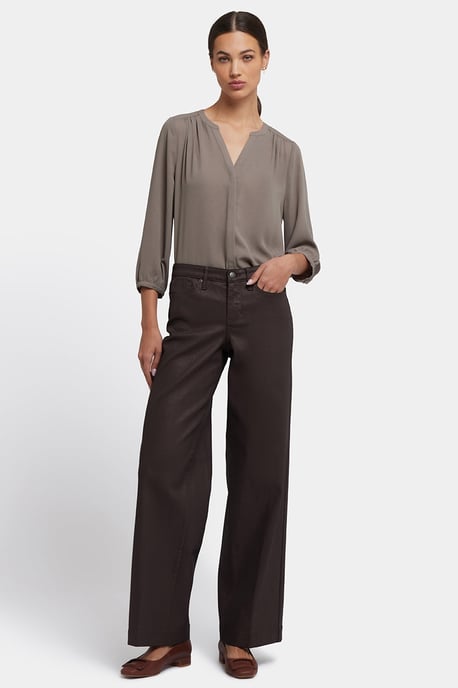 Gecoate Teresa Wijde Pijpen Jeans | Peperkorrel Gecoate - Image 1