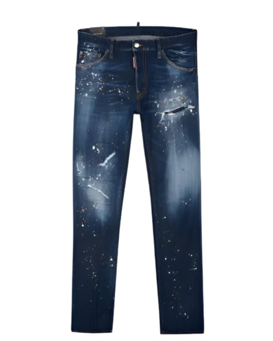 Twinphony Paint Splattered Jeans in Blue - Image 1