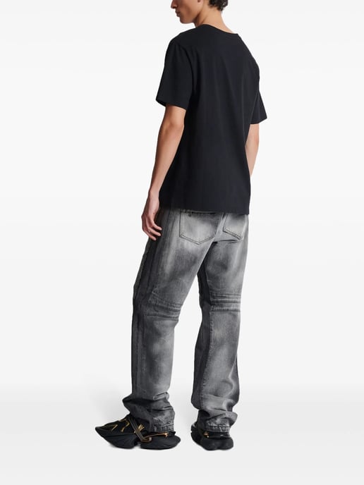 Multi-Coloured Embroidered Logo T-Shirt in Black - Image 6