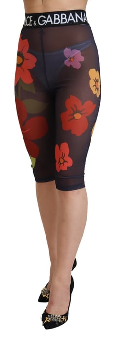 Blommig Mesh Leggings, Kortsmodell - Image 2