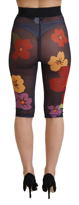 Blommig Mesh Leggings, Kortsmodell - Image 3