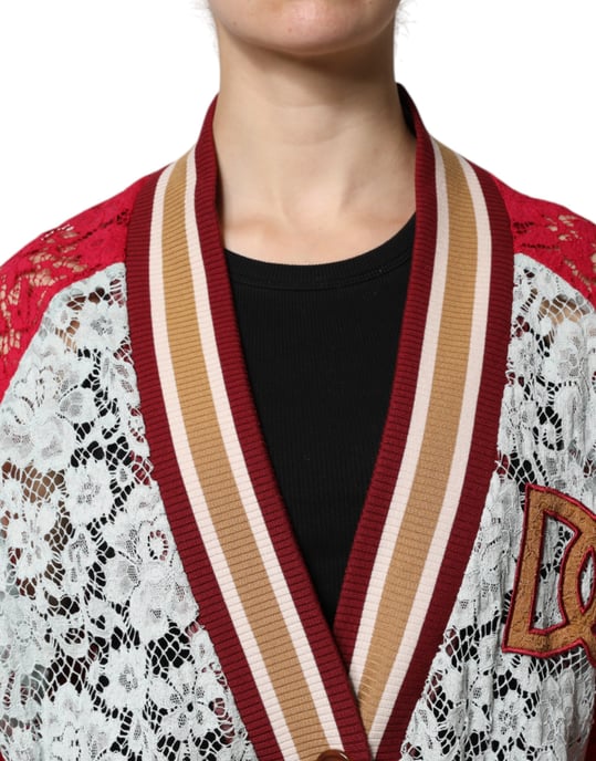 Lace Cardigan Knitwear Patchwork - Image 5