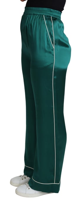 Dolce Gabbana Zijden Satijnen Broek Smaragdgroen - Image 2
