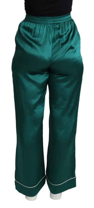 Dolce Gabbana Zijden Satijnen Broek Smaragdgroen - Image 3