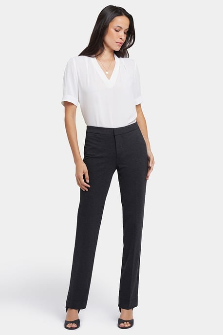 Slimme Broek in Ponte Knit | Charcoal Heather - Image 1