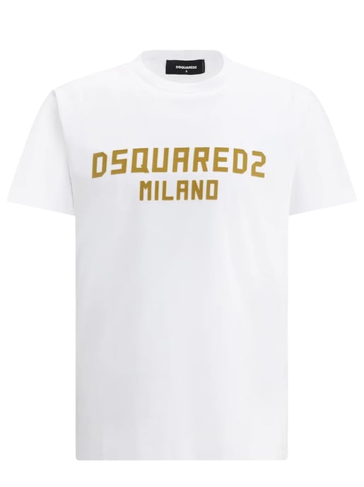 Flockad Logotyp T-shirt i Vitt - Image 3
