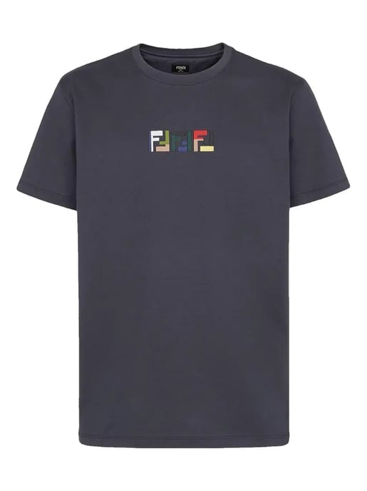 Triple FF Logo T-Shirt in Navy - Image 3