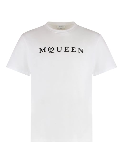 Flocked Logo T-Shirt in White - Image 2