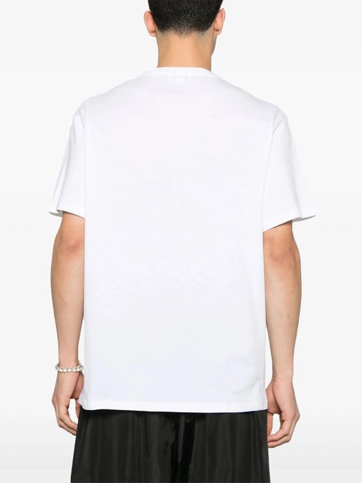 Flocked Logo T-Shirt in White - Image 4