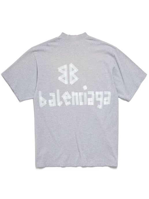Taped Logo T-Shirt in Grey - Image 2