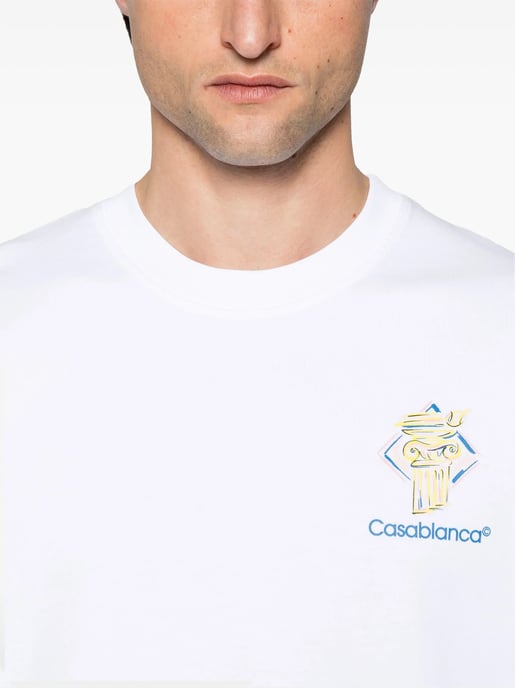 Diamond Column Printed T-Shirt in White - Image 2