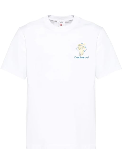 Diamond Column Printed T-Shirt in White - Image 3