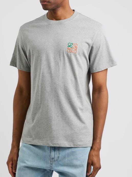 Anagram Embroidered T-Shirt in Grey - Image 1
