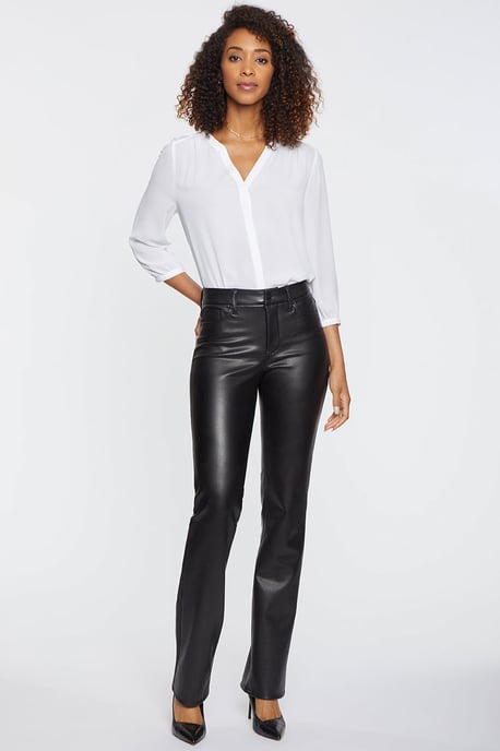 Faux leren Marilyn Straight Sculpt-Her™ Broek | Zwart - Image 3