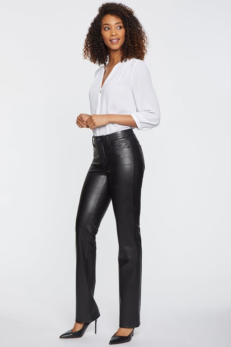 Faux leren Marilyn Straight Sculpt-Her™ Broek | Zwart - Image 4