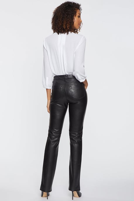Faux leren Marilyn Straight Sculpt-Her™ Broek | Zwart - Image 5